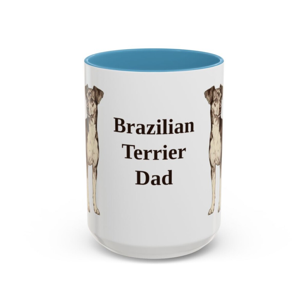 15oz-brazilian-terrier-mug-dad-light-blue 15oz Brazilian Terrier Dog Dad Mug, Light Blue, front view