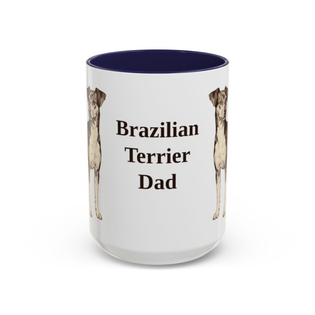 15oz-brazilian-terrier-mug-dad-navy 15oz Brazilian Terrier Dog Dad Mug, Navy, front view
