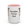 15oz-brazilian-terrier-mug-dad-pink 15oz Brazilian Terrier Dog Dad Mug, Pink, front view