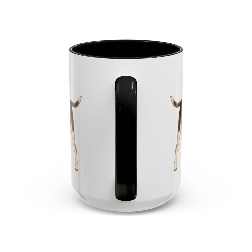 15oz Funny Brazilian Terrier Mug, Black, back view