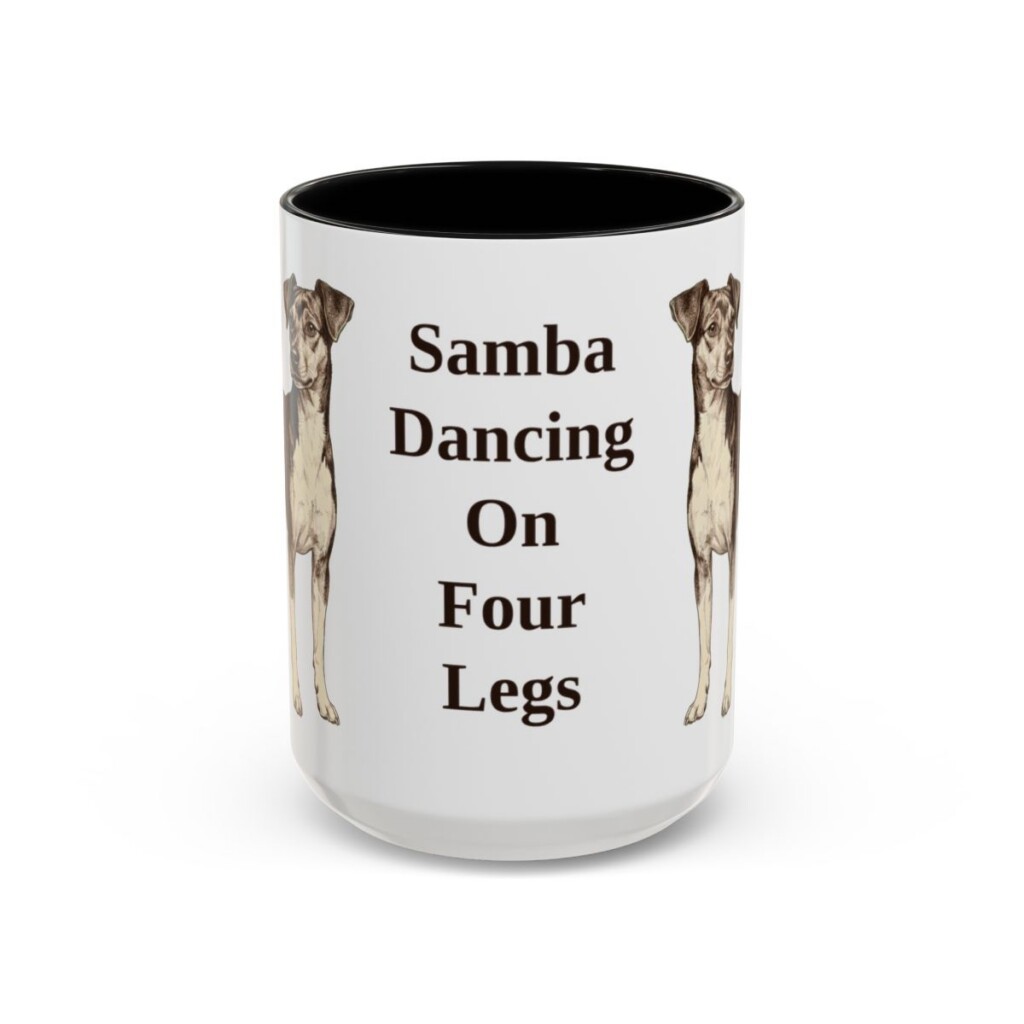 15oz Funny Brazilian Terrier Mug, Black, front view
