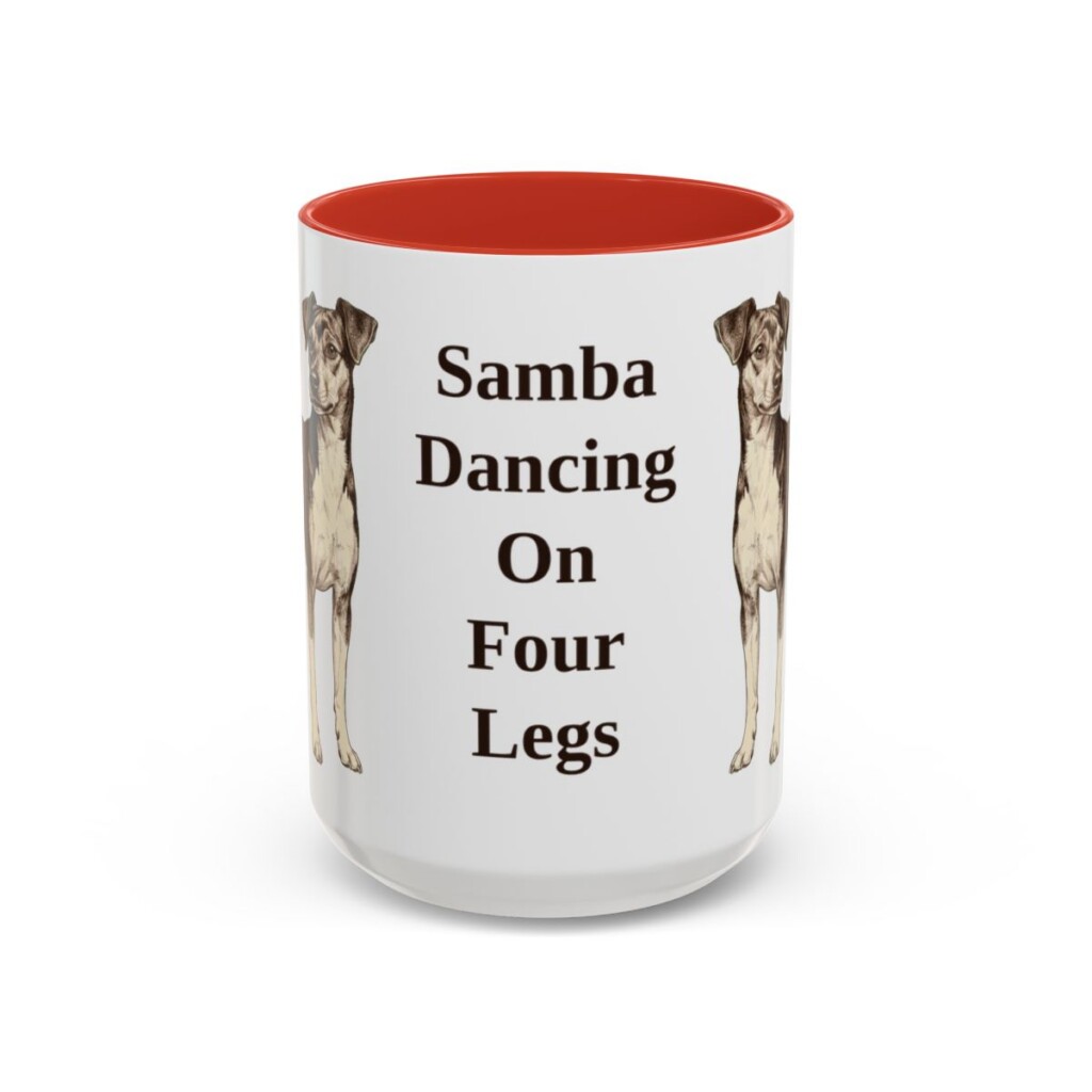 15oz Funny Brazilian Terrier Mug, Red, front view