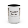 15oz Brazilian Terrier Latin Mug, Black, front view