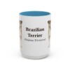 15oz Brazilian Terrier Latin Mug, Light Blue, front view