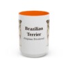 15oz Brazilian Terrier Latin Mug, Orange, front view