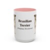 15oz Brazilian Terrier Latin Mug, Pink, front view