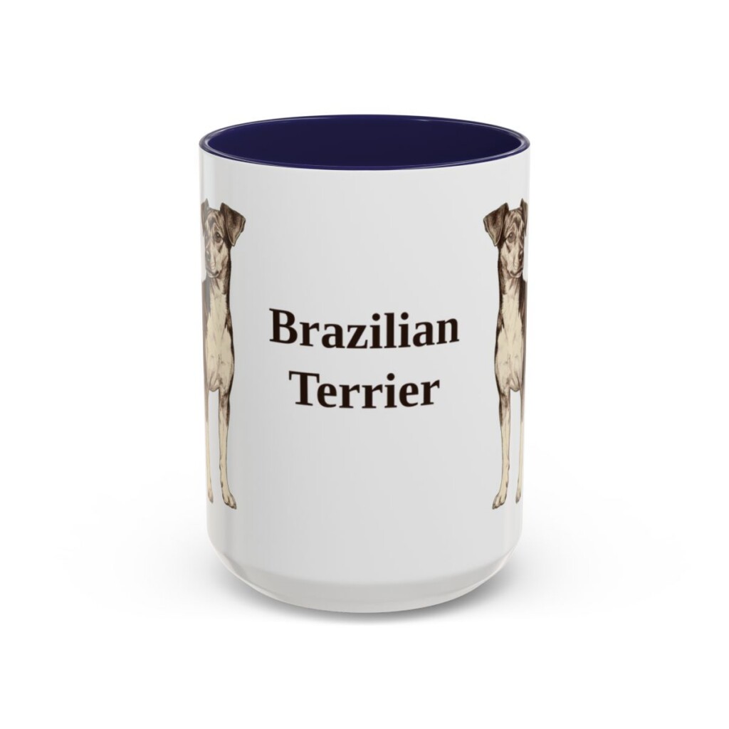 15oz Brazilian Terrier Mug, Navy, front view