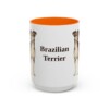 15oz Brazilian Terrier Mug, Orange, front view