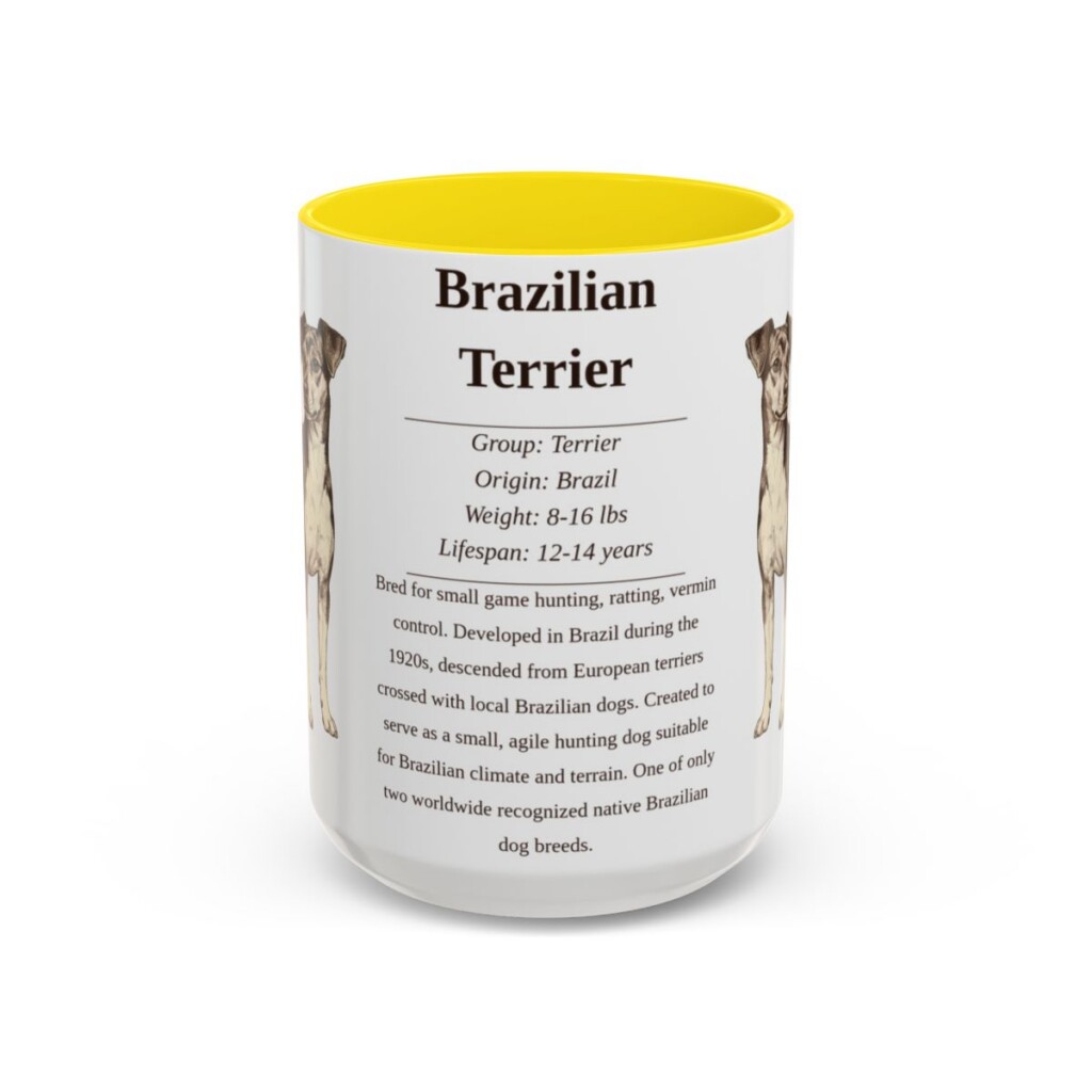 15oz brazilian terrier mug, Yellow