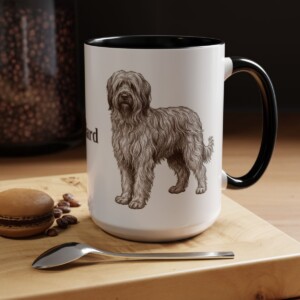 15oz Briard Mug, Black, lifestyle photo