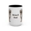 15oz Briard Dog Dad Mug, Black, front view