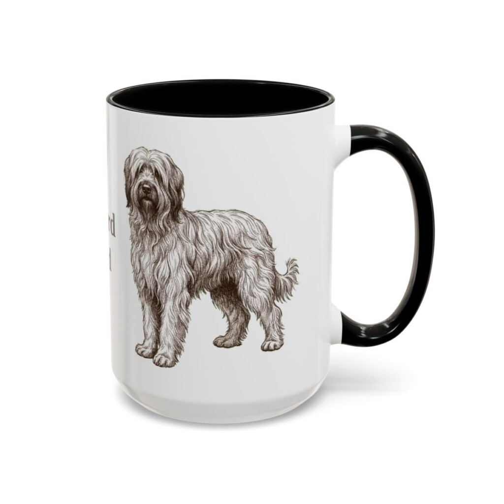 15oz Briard Dog Dad Mug, Black, right side view