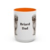 15oz Briard Dog Dad Mug, Orange, front view