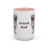 15oz Briard Dog Dad Mug, Pink, front view