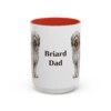 15oz Briard Dog Dad Mug, Red, front view