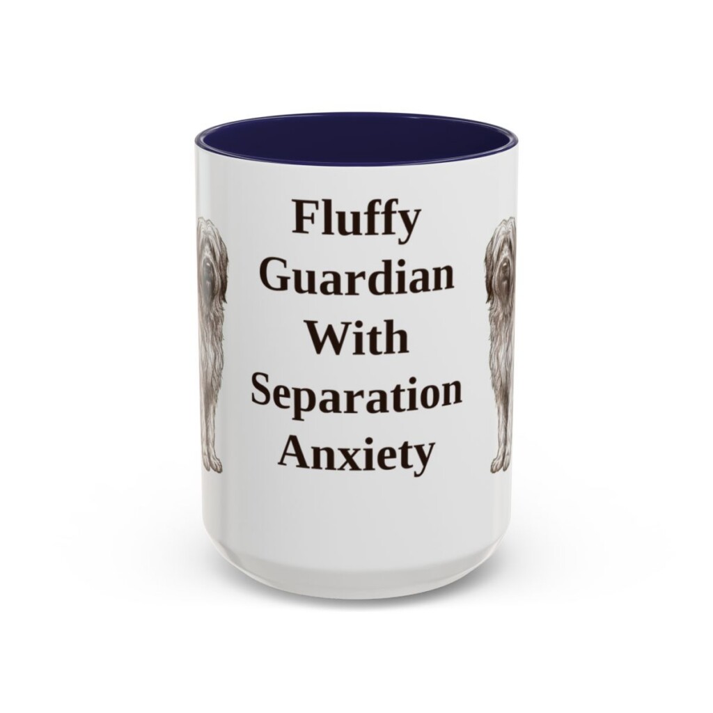 15oz-briard-mug-humor-navy 15oz Funny Briard Mug, Navy, front view