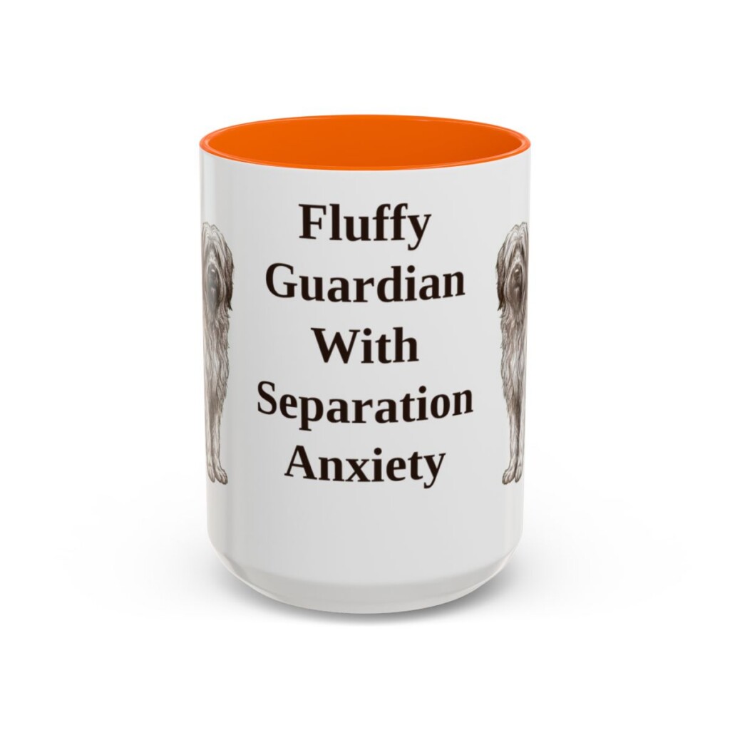 15oz-briard-mug-humor-orange 15oz Funny Briard Mug, Orange, front view