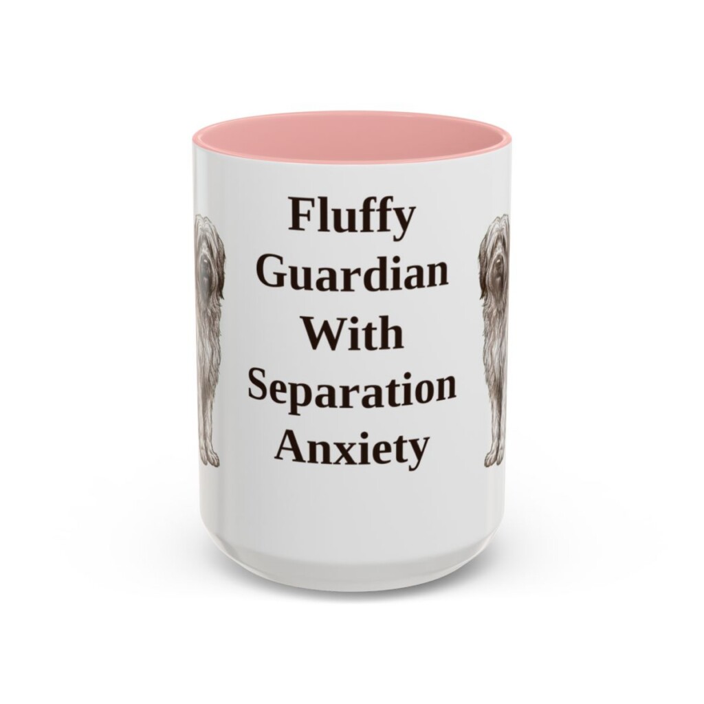 15oz-briard-mug-humor-pink 15oz Funny Briard Mug, Pink, front view