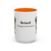 15oz Briard Latin Mug, Orange, front view