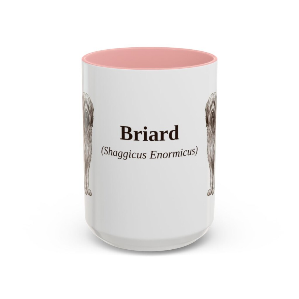 15oz Briard Latin Mug, Pink, front view