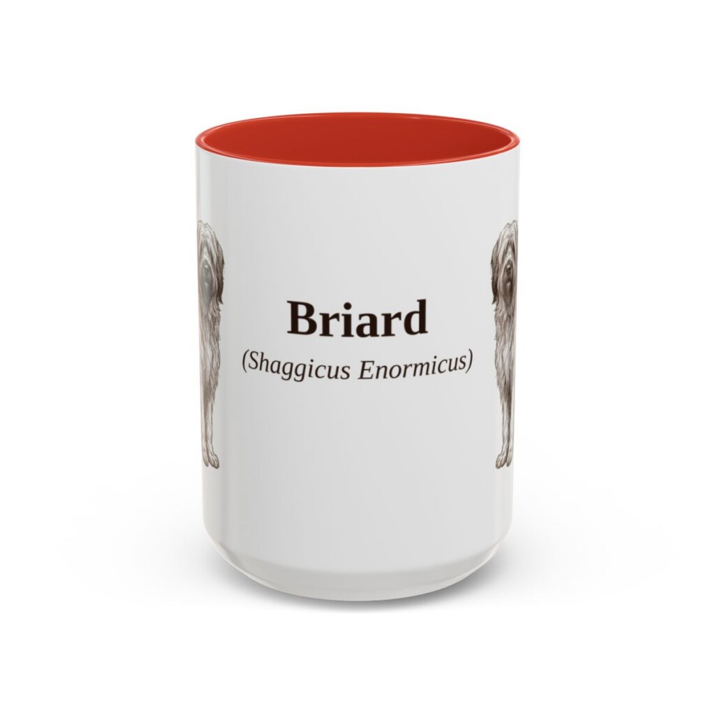 15oz Briard Latin Mug, Red, front view