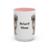 15oz Briard Dog Mom Mug, Pink, front view