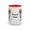 15oz Briard Dog Mom Mug, Red, front view