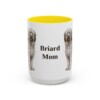 15oz Briard Dog Mom Mug, Yellow, front view