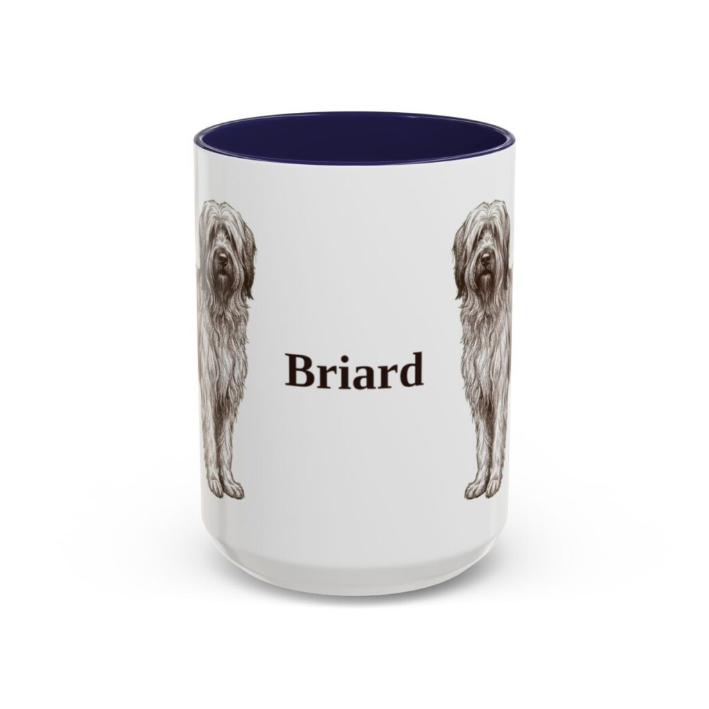 15oz Briard Mug, Navy, front view