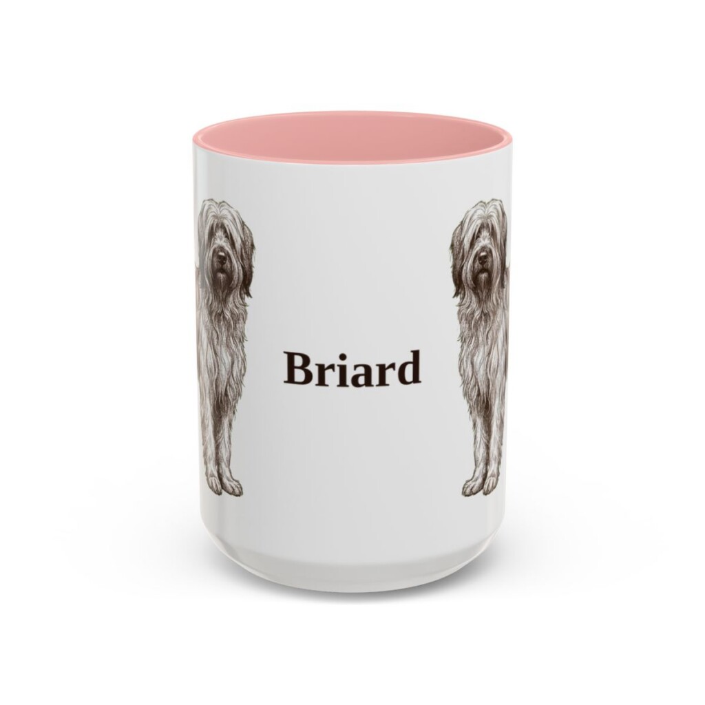 15oz Briard Mug, Pink, front view