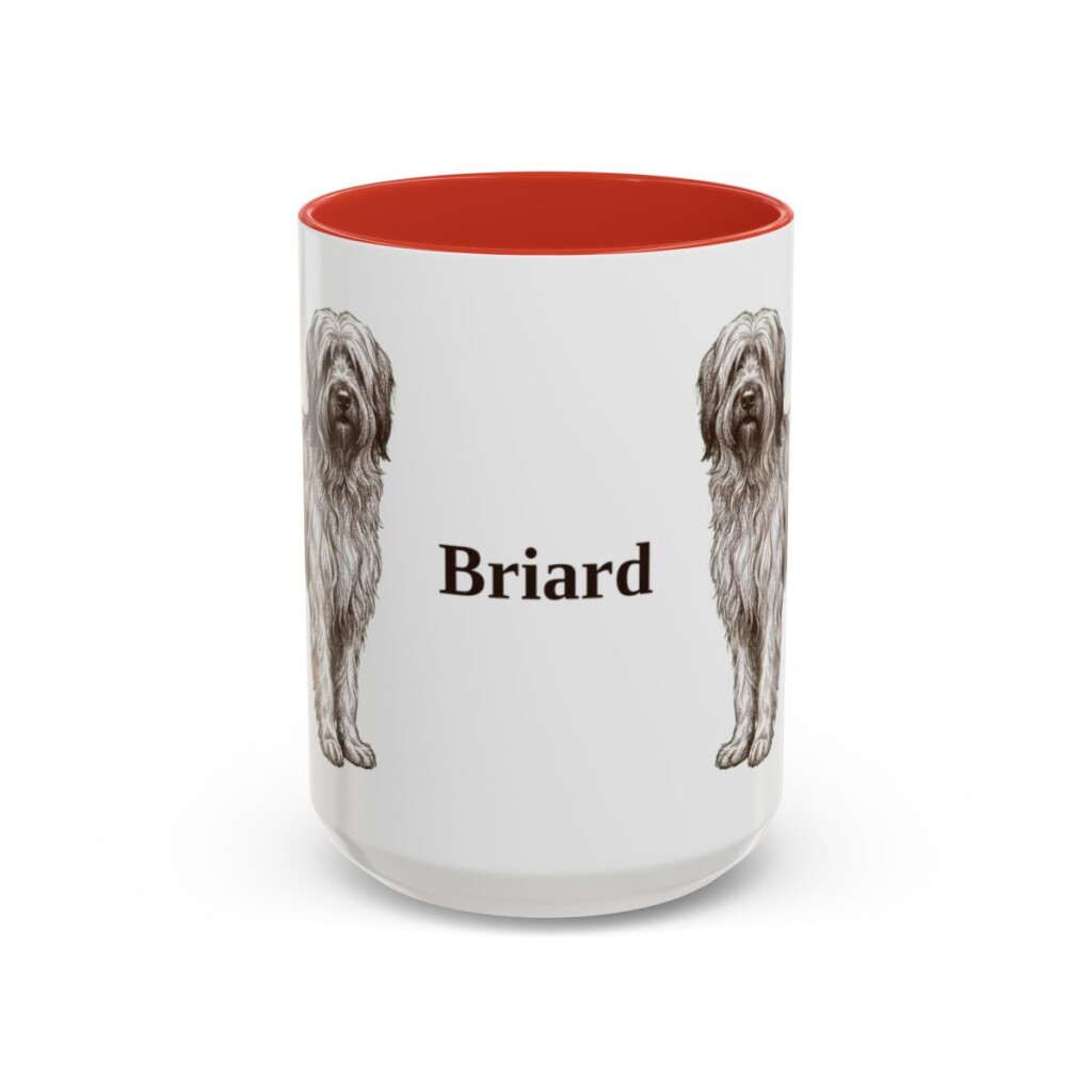 15oz Briard Mug, Red, front view