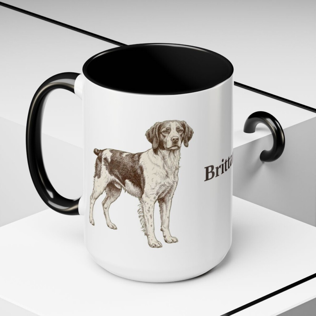 15oz Brittany Mug, Black, lifestyle photo