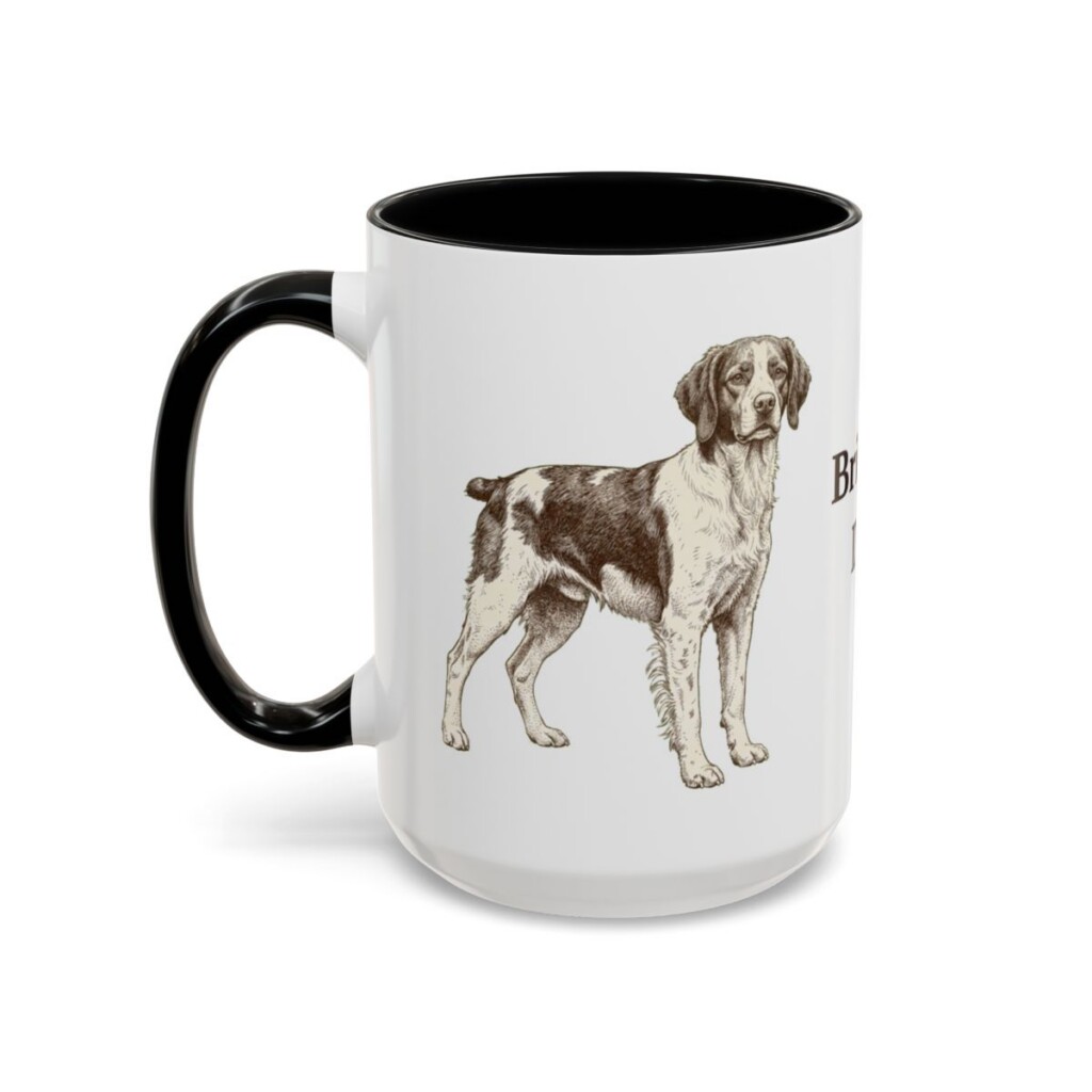15oz Brittany Dog Dad Mug, Black, left side view