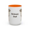 15oz Brittany Dog Dad Mug, Orange, front view