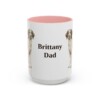 15oz Brittany Dog Dad Mug, Pink, front view