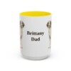 15oz Brittany Dog Dad Mug, Yellow, front view