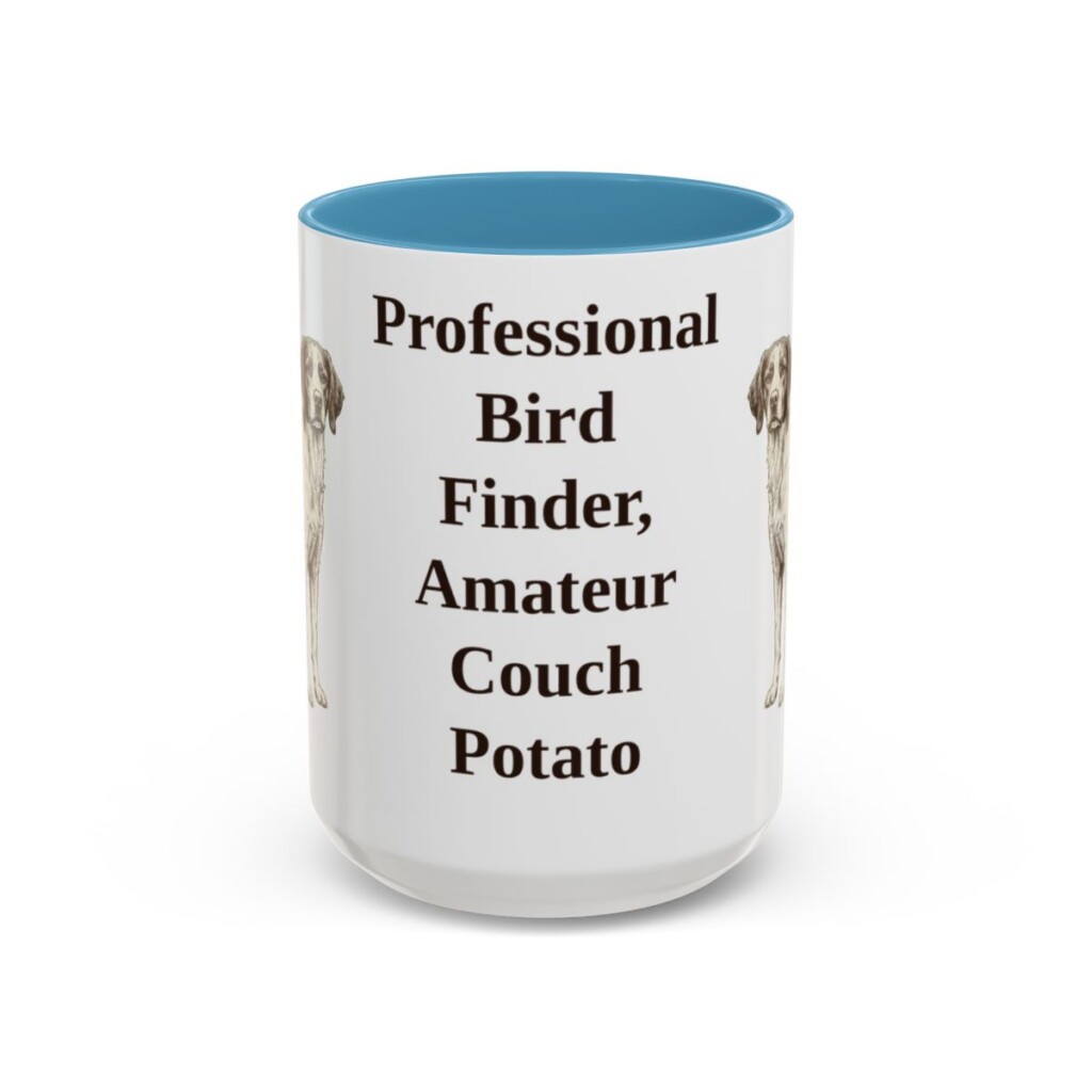 15oz-brittany-mug-humor-light-blue 15oz Funny Brittany Mug, Light Blue, front view