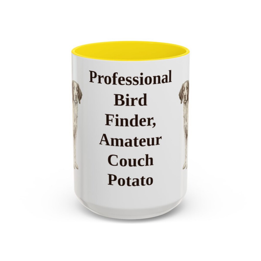 15oz-brittany-mug-humor-yellow 15oz Funny Brittany Mug, Yellow, front view
