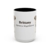 15oz Brittany Latin Mug, Black, front view