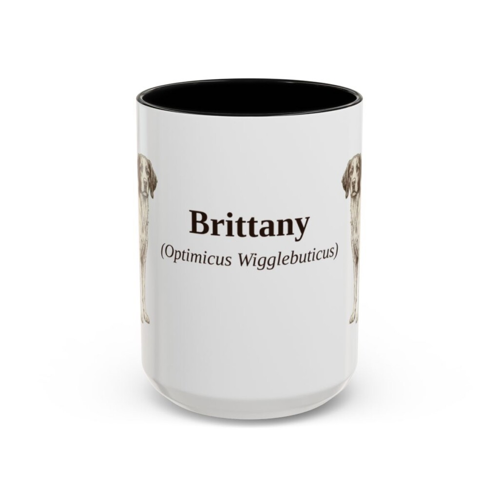 15oz Brittany Latin Mug, Black, front view