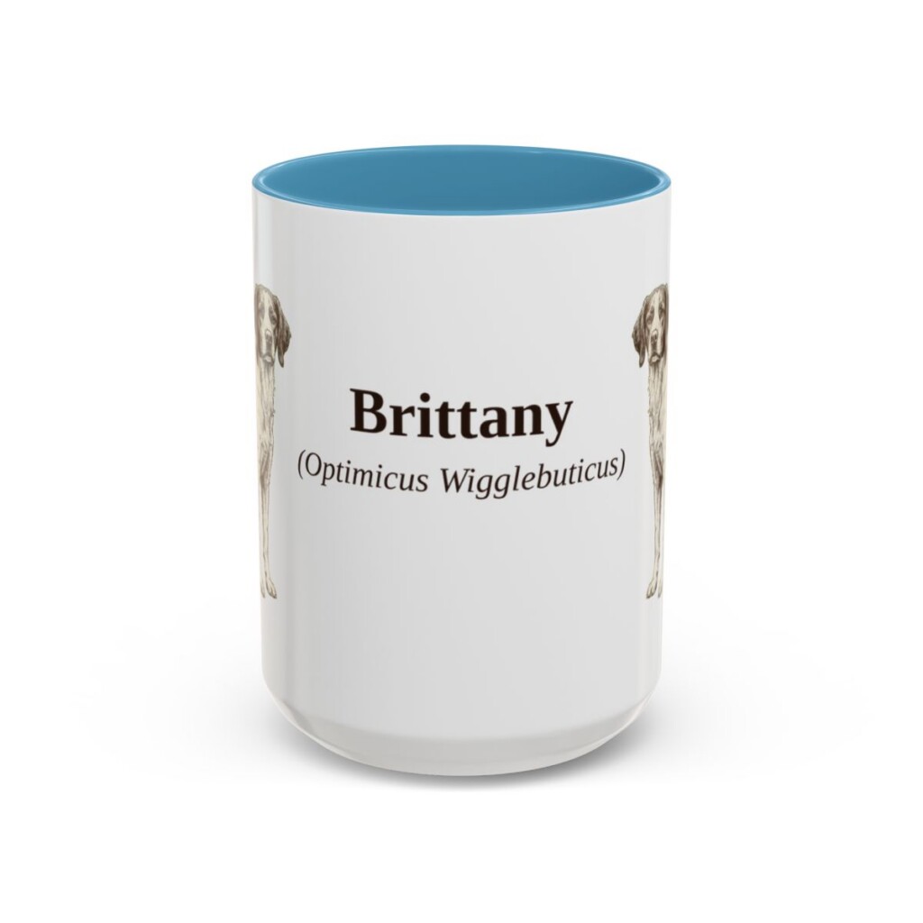 15oz Brittany Latin Mug, Light Blue, front view
