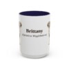 15oz Brittany Latin Mug, Navy, front view
