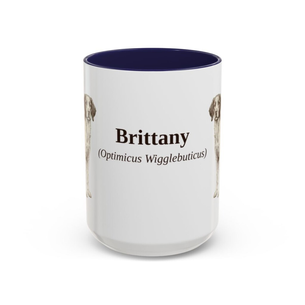 15oz Brittany Latin Mug, Navy, front view