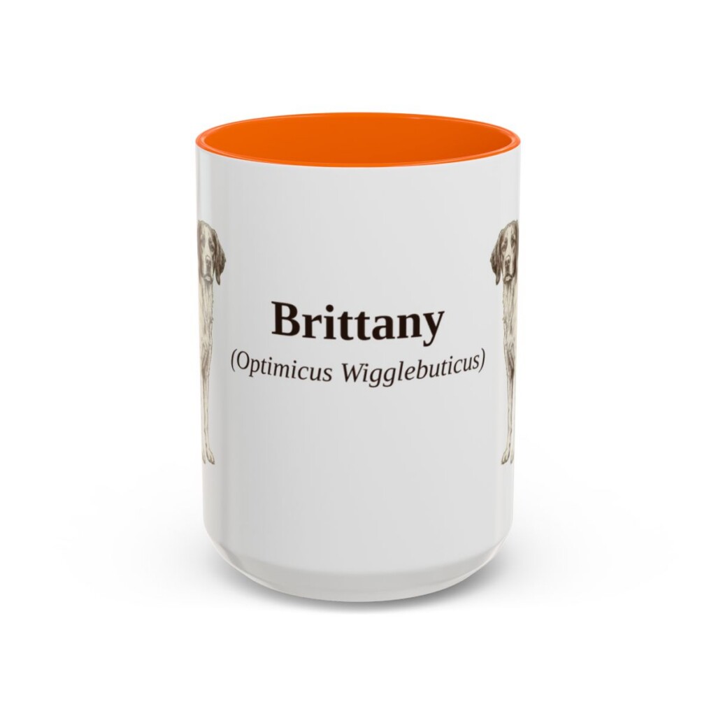 15oz Brittany Latin Mug, Orange, front view