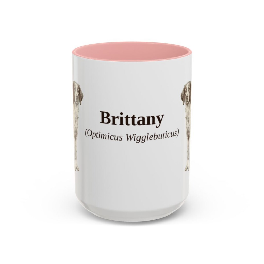 15oz Brittany Latin Mug, Pink, front view