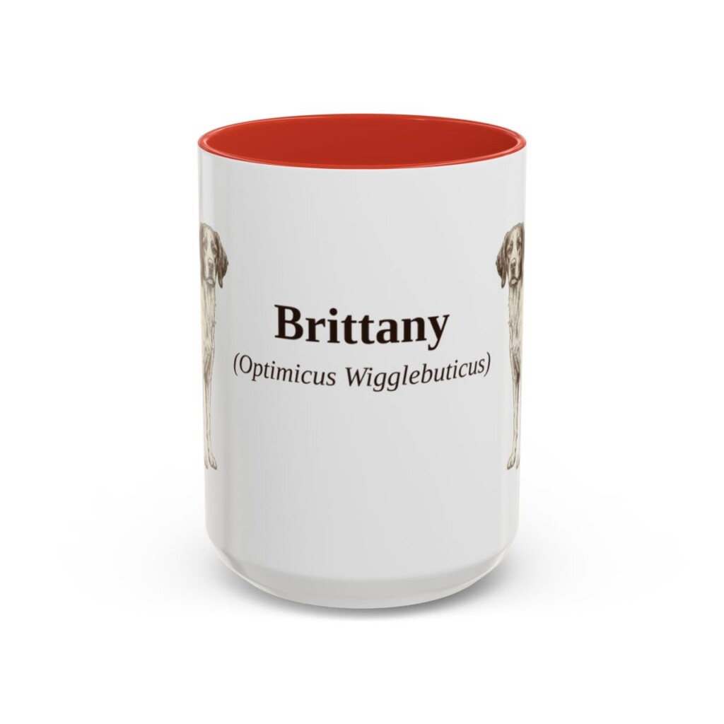15oz Brittany Latin Mug, Red, front view