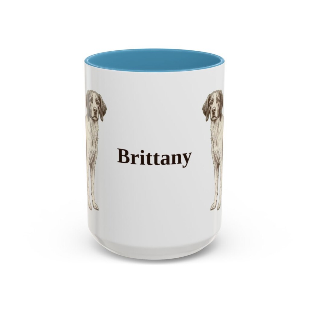 15oz Brittany Mug, Light Blue, front view