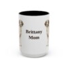 15oz Brittany Dog Mom Mug, Black, front view