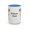 15oz Brittany Dog Mom Mug, Light Blue, front view