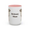 15oz Brittany Dog Mom Mug, Pink, front view